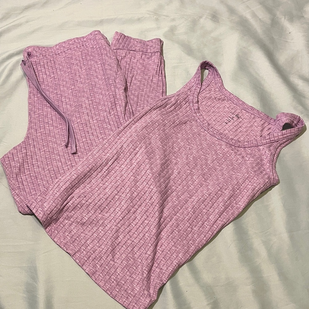 Just Be Purple Pajama Set Size Large 2 piece tank top and bottom loose & comfy